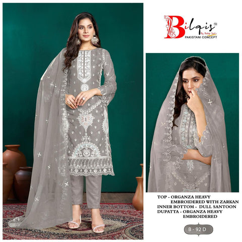 Bilqis B 92 A to D Pakistani Salwar Kameez Collection Bilqis B 92 A to D Pakistani Salwar Kameez Collection