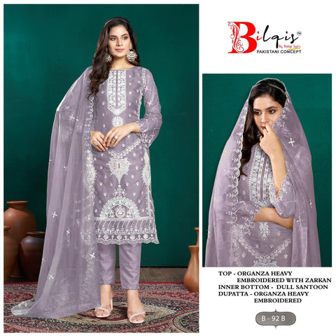 Bilqis B 92 A to D Pakistani Salwar Kameez Collection Bilqis B 92 A to D Pakistani Salwar Kameez Collection
