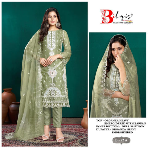 Bilqis B 92 A to D Pakistani Salwar Kameez Collection Bilqis B 92 A to D Pakistani Salwar Kameez Collection
