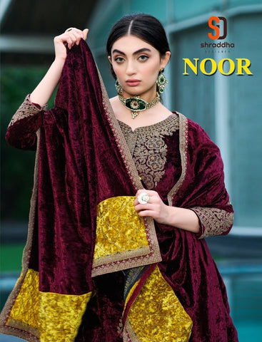 Shraddha Noor Velvet Designer Salwar Suits Collection from stuff export Shraddha Noor Velvet Designer Salwar Suits Collection from stuff export