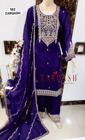 Zarqash Z 182 Pakistani Ready Made Salwar Suits Collection from stuff export Zarqash Z 182 Pakistani Ready Made Salwar Suits Collection from stuff export
