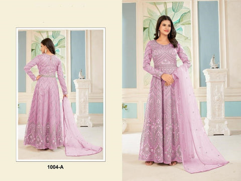 1004 Master Color Net With Embroidery Anarkali Suits Collection catalog from stuff export