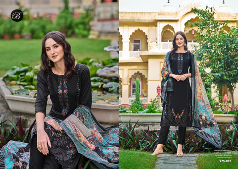 Belliza Zarqash Cotton Embroidery Dress Material Catalog Collection