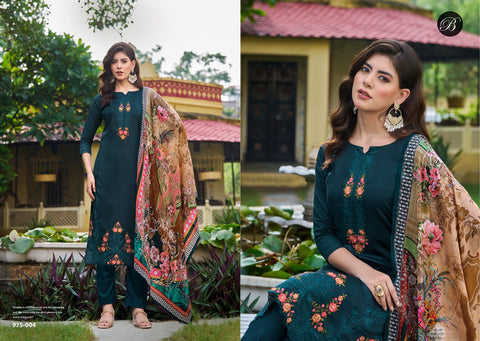 Belliza Zarqash Cotton Embroidery Dress Material Catalog Collection