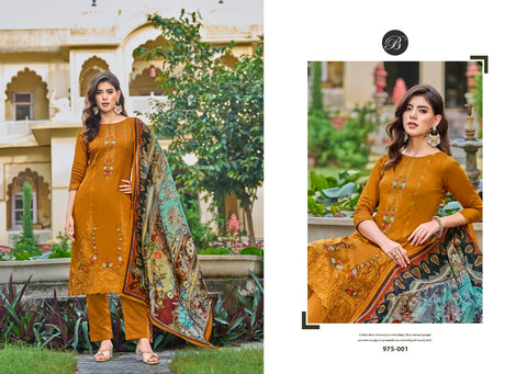 Belliza Zarqash Cotton Embroidery Dress Material Catalog Collection