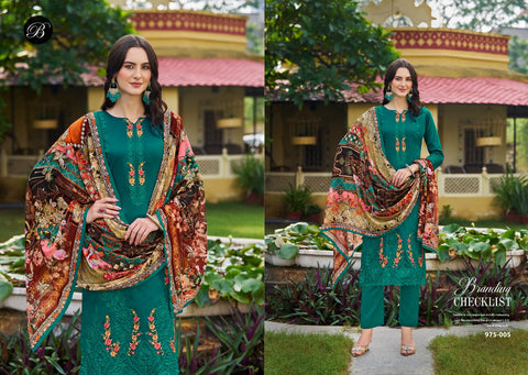 Belliza Zarqash Cotton Embroidery Dress Material Catalog Collection