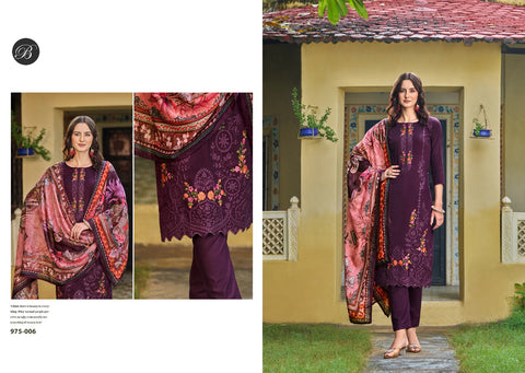 Belliza Zarqash Cotton Embroidery Dress Material Catalog Collection