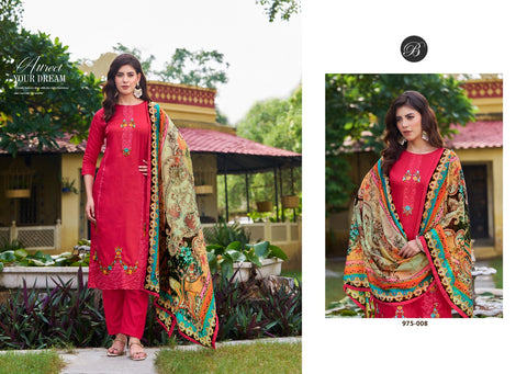 Belliza Zarqash Cotton Embroidery Dress Material Catalog Collection