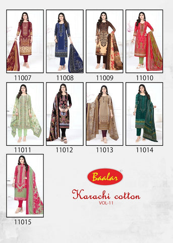 Baalar Karachi Cotton Vol 11 Dress Material Collection Catalog From stuff export