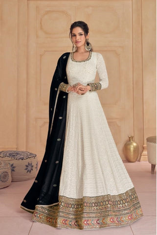 Hit Designer 5523 Georgette Designer Gown With Dupatta Collection catalog from stuff export