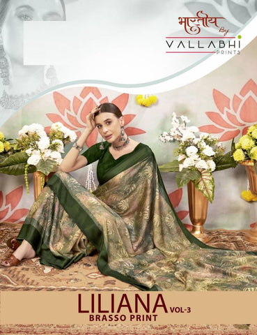 Vallabhi Liliana Vol 3 Brasso Printed Saree Collection catalog from stuff export