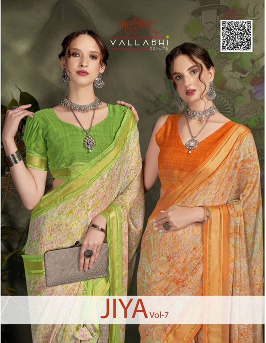 Vallabhi Jiya Vol 7 Georgette Designer Saree Collection catalog from stuff export