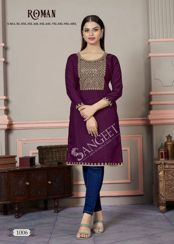 Sangeet Roman Fancy Embroidered Kurti Collection Catalog Stuff Export