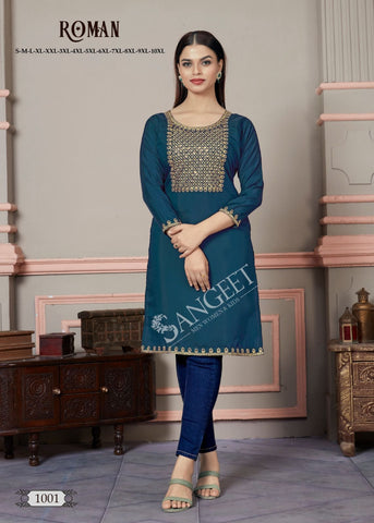 Sangeet Roman Fancy Embroidered Kurti Collection Catalog Stuff Export