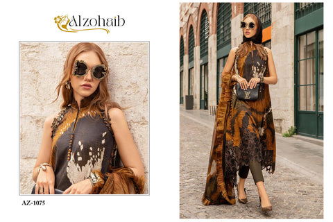 Alzohaib Az 1075 And 1076 Chiffon Dupatta Pakistani Suits Catalog From Stuff Export