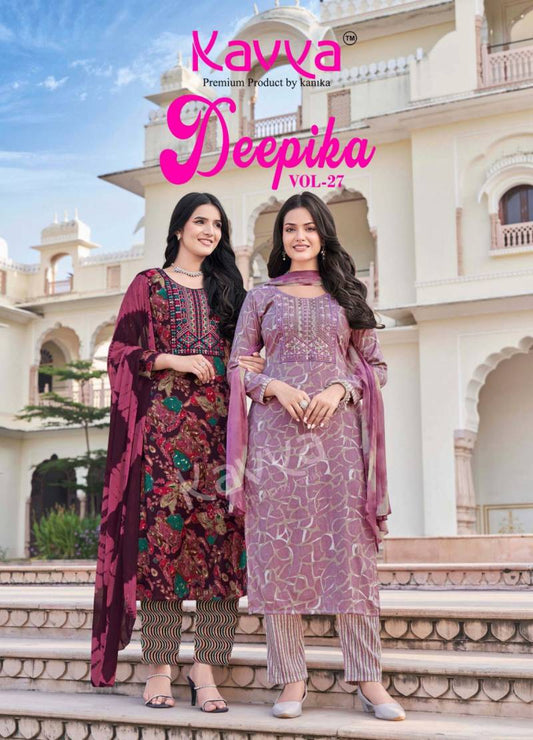 Kavya Deepika Vol 27 Kurti Bottom With Dupatta Collection Catalog from Stuff Export