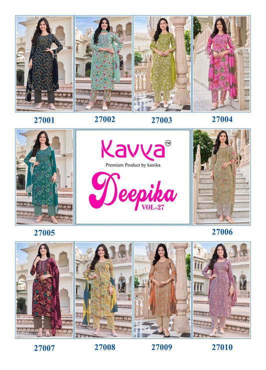 Kavya Deepika Vol 27 Kurti Bottom With Dupatta Collection Catalog from Stuff Export