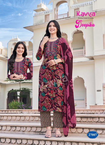 Kavya Deepika Vol 27 Kurti Bottom With Dupatta Collection Catalog from Stuff Export