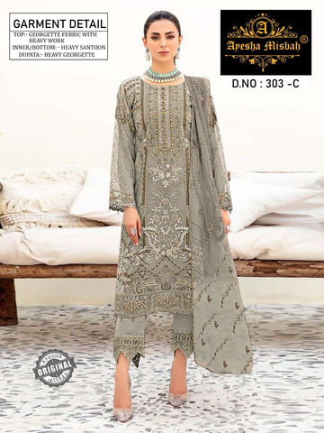 Ayesha Misbah 303 Georgette Pakistani Salwar Kameez Catalog Stuffy India