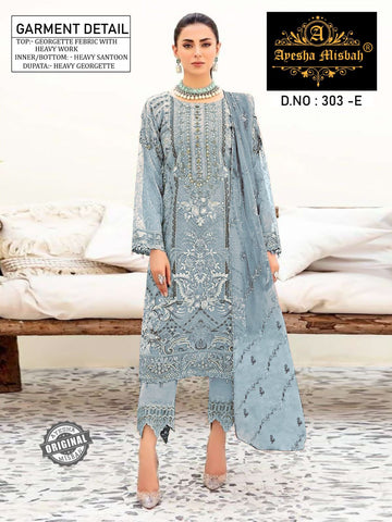 Ayesha Misbah 303 Georgette Pakistani Salwar Kameez Catalog Stuffy India