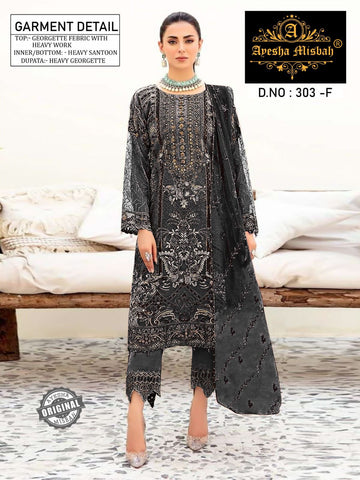 Ayesha Misbah 303 Georgette Pakistani Salwar Kameez Catalog Stuffy India