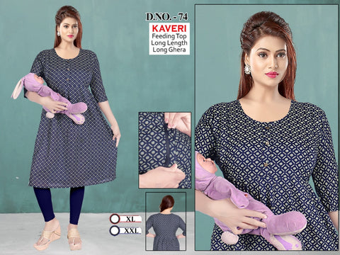 Seven Cross Rayon Feeding Kurti Collection catalog