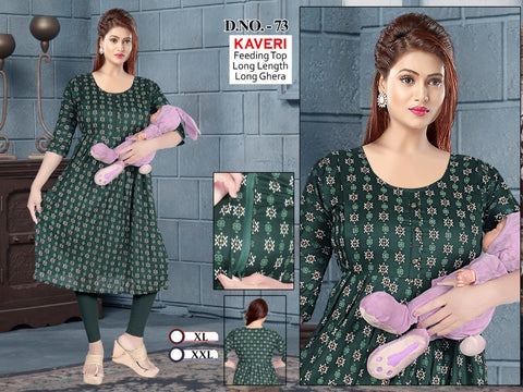 Seven Cross Rayon Feeding Kurti Collection catalog