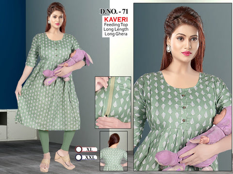 Seven Cross Rayon Feeding Kurti Collection catalog