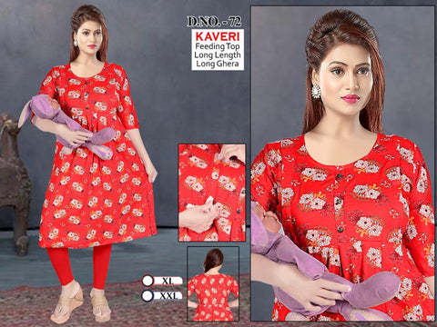 Seven Cross Rayon Feeding Kurti Collection catalog