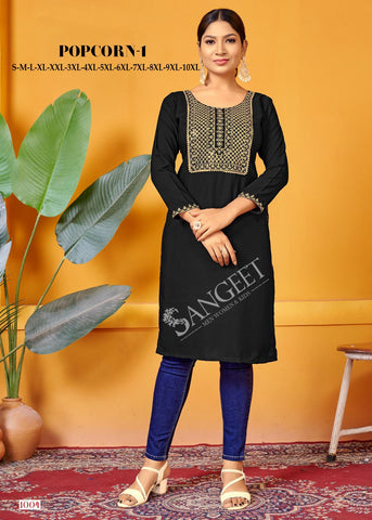 Sangeet Popcorn 1001 Series Embroidered Kurti Collection catalog