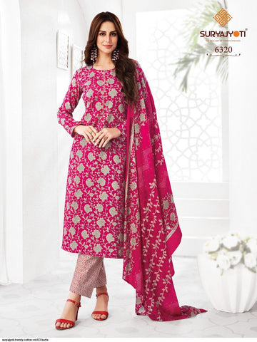 Suryajyoti Trendy Vol 63 Kurti Pant With Dupatta Collection Catalog From Stuff Export