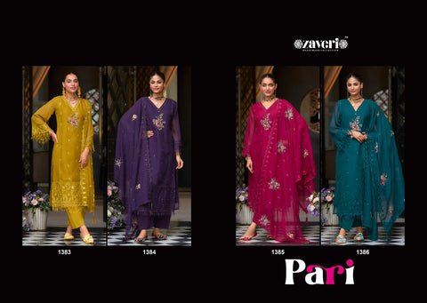 Zaveri Pari Organza Embroidered Ready Made Collection catalog from stuff export