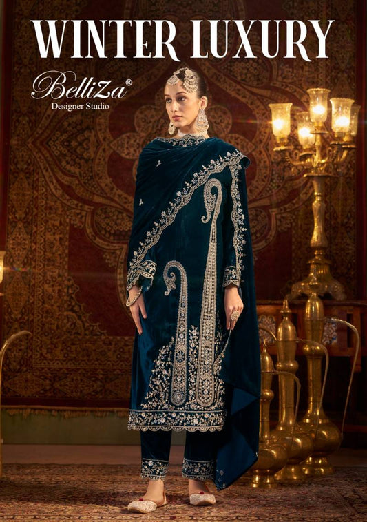 Belliza Winter Luxury Velvet Dress Material Collection catalog from stuff export