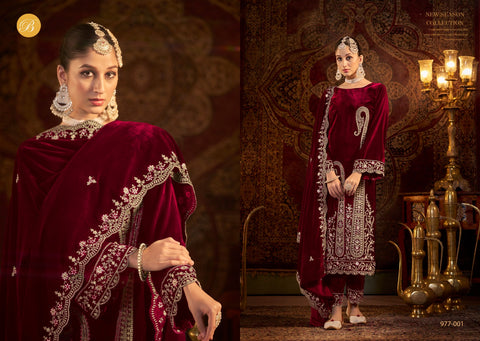 Belliza Winter Luxury Velvet Dress Material Collection catalog from stuff export