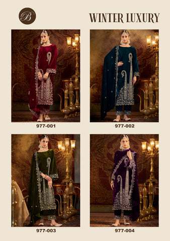 Belliza Winter Luxury Velvet Dress Material Collection catalog from stuff export