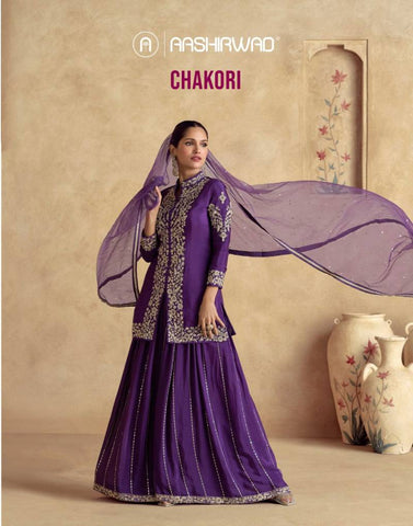 Aashirwad Chakori Chinon Silk Salwar Kameez Collection catalog from stuff export