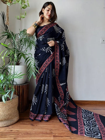 Md Lakshmi Fancy Linen Silk Printed Saree Collection catalog from stuff export