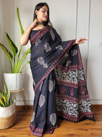 Md Vishnu Linen Silk Digital Printed Saree Collection catalog from stuff export