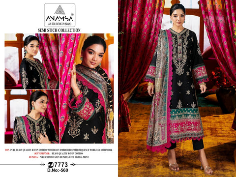 Anamsa 560 Embroidered Pakistani Salwar Kameez catalog from stuff export