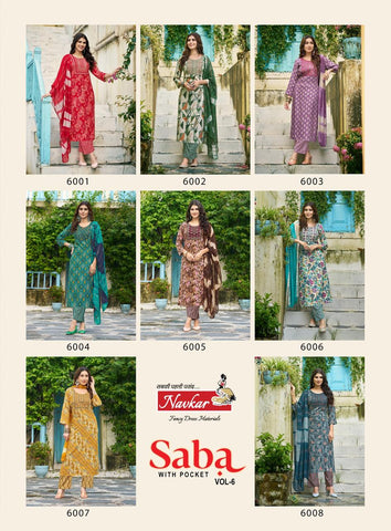 Navkar Saba Vol 6 Rayon Kurti With Bottom Dupatta Collection catalog from stuff export