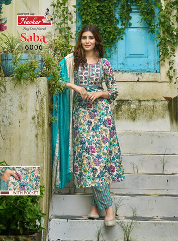 Navkar Saba Vol 6 Rayon Kurti With Bottom Dupatta Collection catalog from stuff export