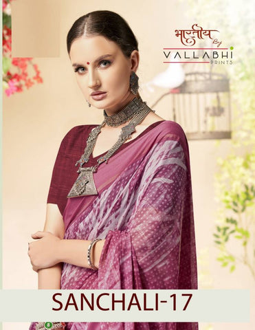 Vallabhi Sanchali Vol 17 Georgette Fancy Saree Collection catalog from stuff export