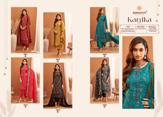 Suryajyoti Kanika Vol 3 Modal Printed Dress Material Collection catalog from stuff export