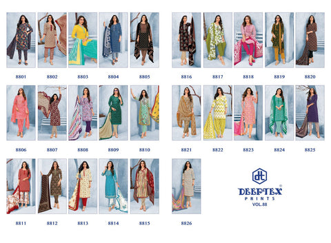 Deeptex Miss India Vol 88 Cotton Printed Dress Material catalog from stuff export