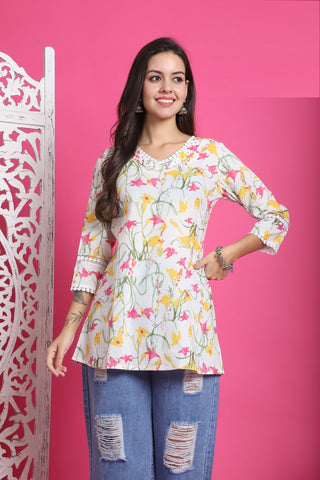 Trendy Zoori Cotton Short Kurti Collection catalog from stuff export