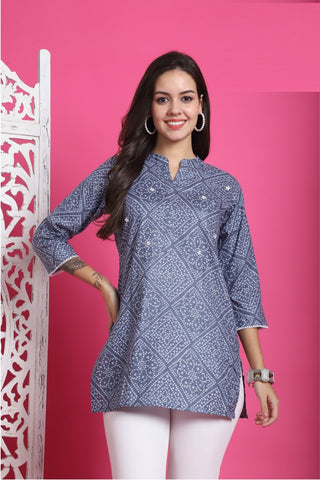 Trendy Zoori Cotton Short Kurti Collection catalog from stuff export