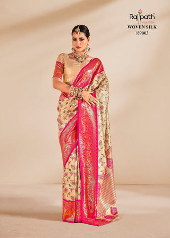 Rajpath Satrangi Tissue Silk Fancy Saree Collection catalog from stuff export