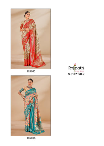 Rajpath Satrangi Tissue Silk Fancy Saree Collection catalog from stuff export