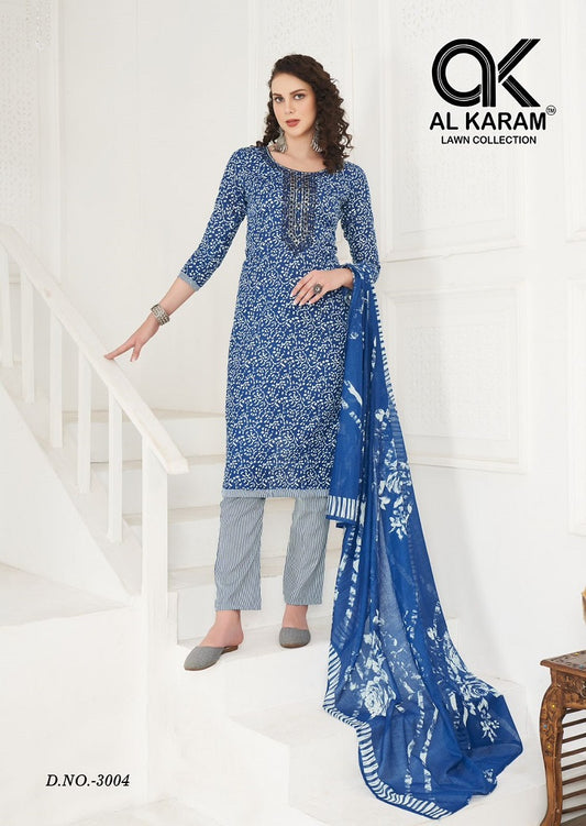 Al Karam Heritage 3 Self Embroidery Work Dress Material Collection from stuff export