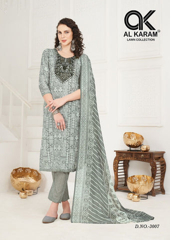 Al Karam Heritage 3 Self Embroidery Work Dress Material Collection from stuff export